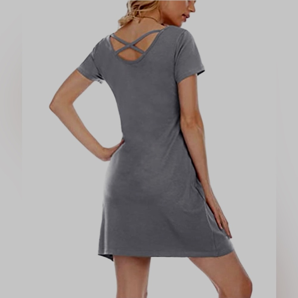 Yidarton Casual Grey A Line Dress